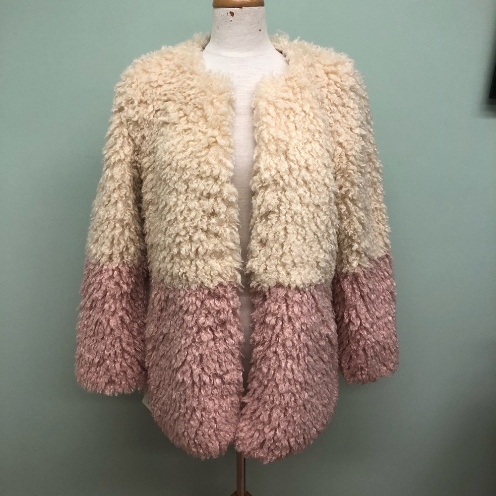 Pia Rossini Women's Honey & Blush Diamonique Coat / Size Medium